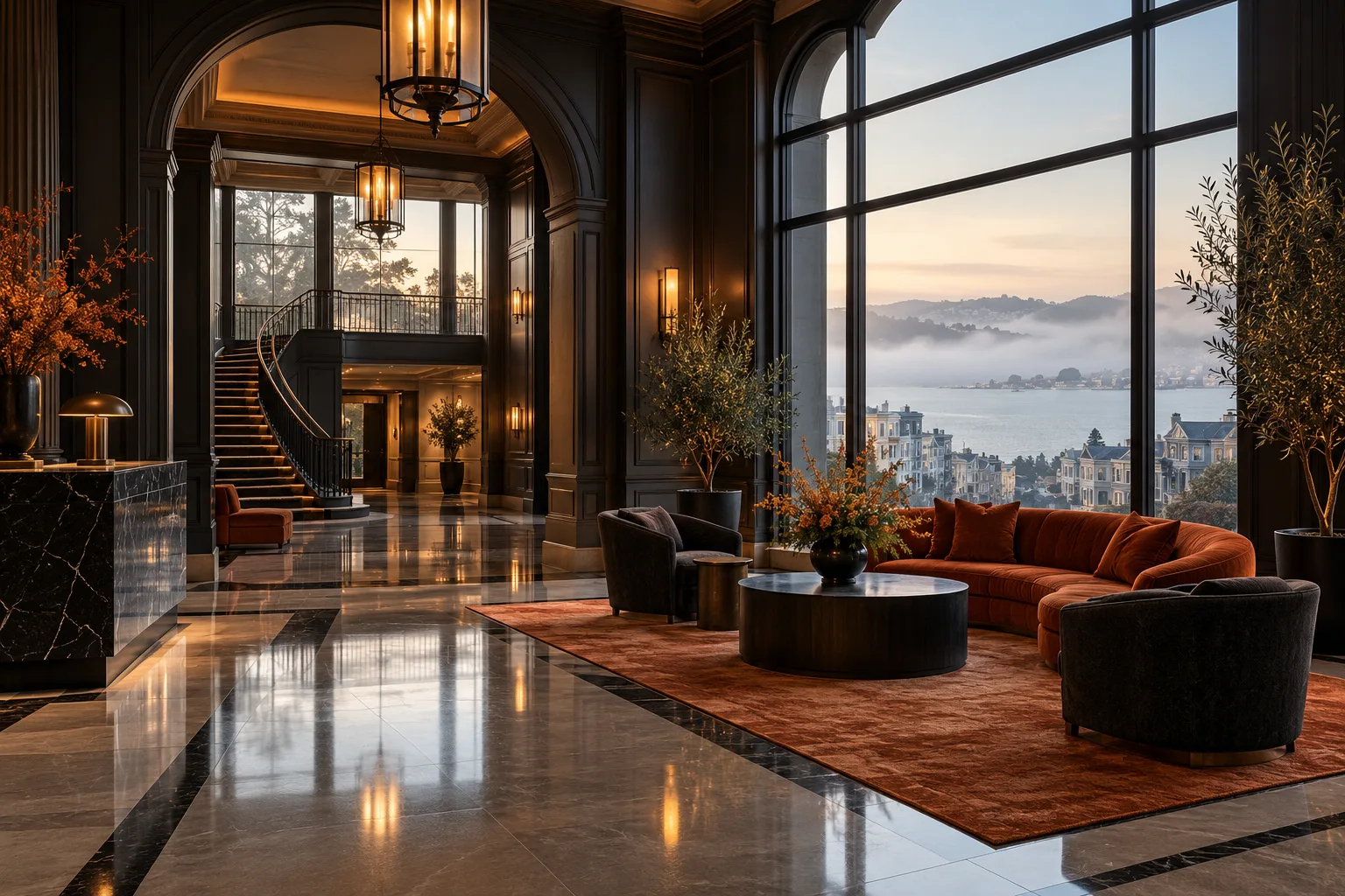 Hotel lobby in San Francisco