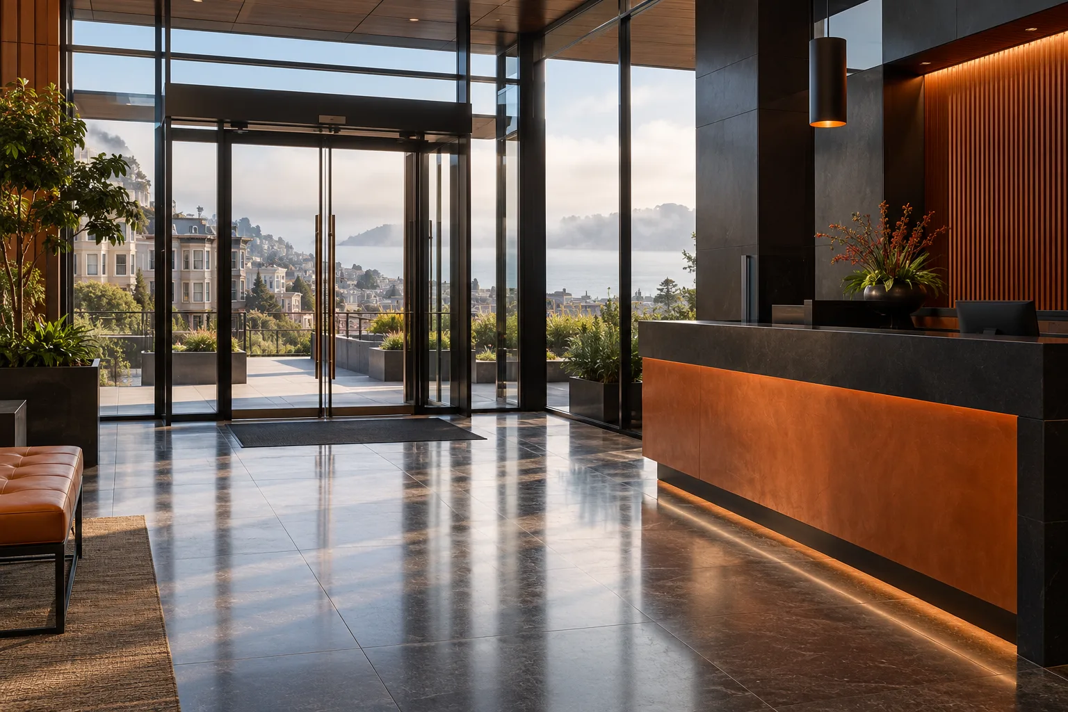 Office entry with visitor check-in in San Francisco