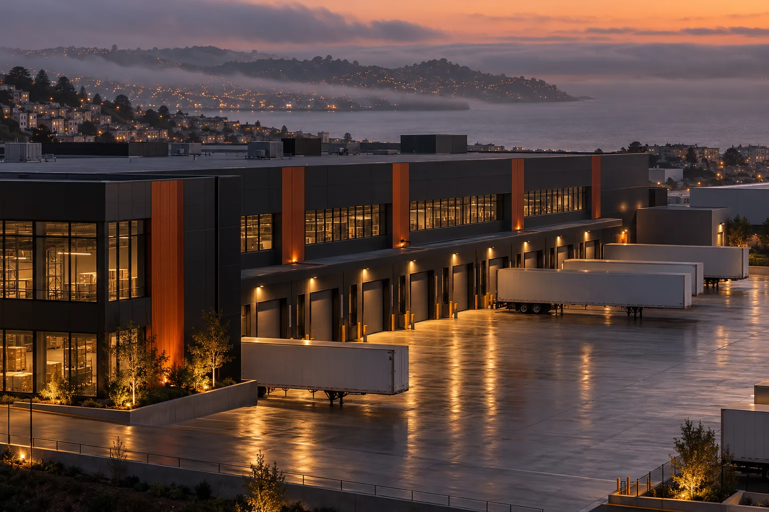 Distribution warehouse with loading docks in San Francisco